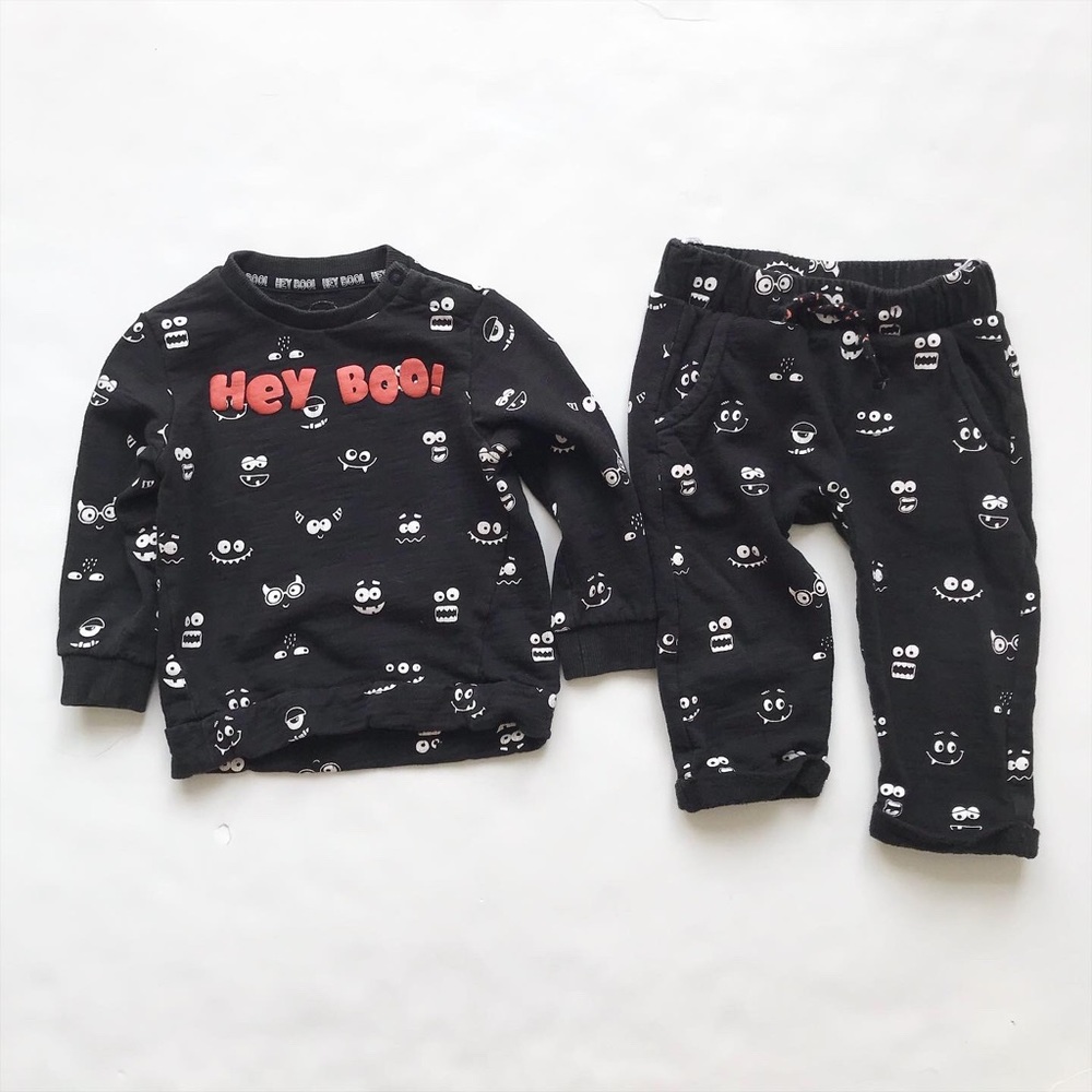 Baby Club HEY BOO sweatshirt/jogger set 80(fits like 12 months
